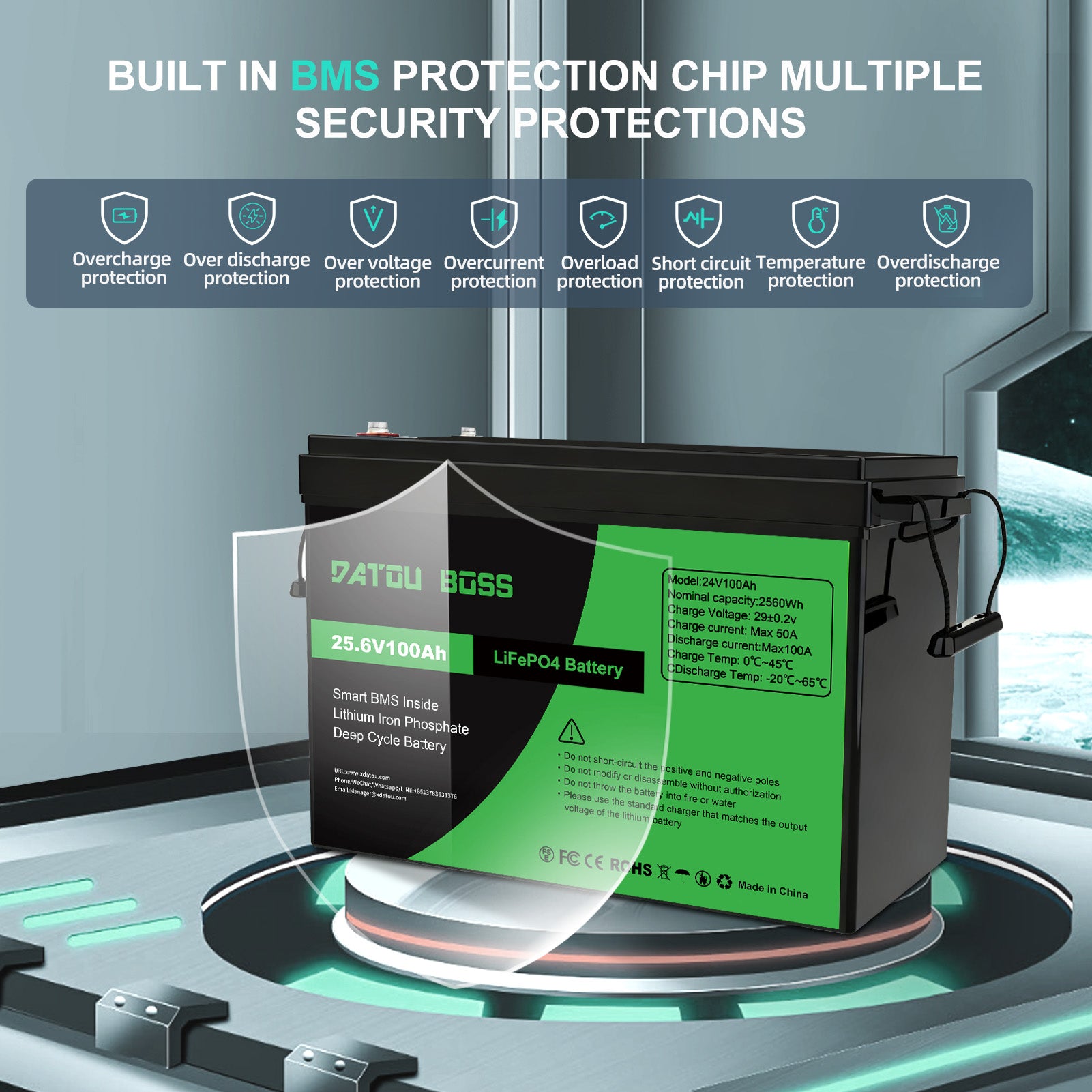 DATOUBOSS Rechargeable Lifepo4 Batteries Voltage Converters Inverter