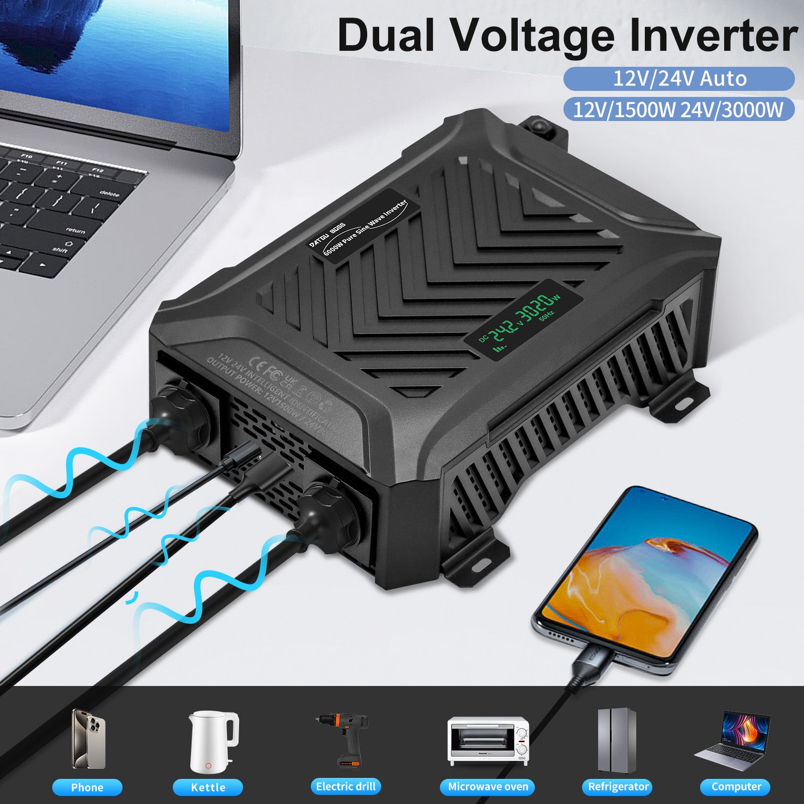 DATOUBOSS Rechargeable Lifepo4 Batteries Voltage Converters Inverter