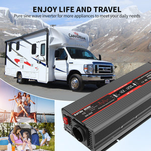 DATOUBOSS power inverter for RVs, yachts, and camping, providing stable 12V to 220V energy for outdoor trips