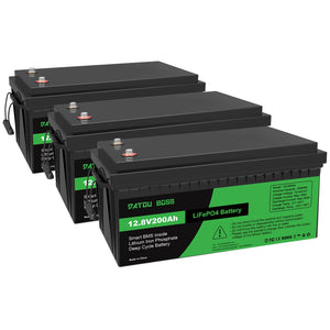 DATOUBOSS 12V 200Ah Lithium LiFePO4 Battery with 200A BMS Deep Cycle Battery for RV Car Solar Home System DIY - DATOUBOSS Rechargeable Lifepo4 Batteries Voltage Converters InverterSP-DT-12V200A-A01-UA-3