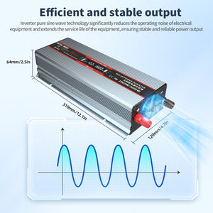 DATOUBOSS 12V 300Ah LiFePO4 Lithium Battery with 200A BMS + 1800W Pure Sine Wave Inverter 12V to 230V AC, 3600W Peak, EU Sockets, USB Ports & LED Display, Portable Solar Power System for Outdoor Gear, Camping Equipment, Fishing Trips & Mobile Workstations - DATOUBOSS Rechargeable Lifepo4 Batteries Voltage Converters InverterSP-DT-DNG1800W-12V-12V300A-A01-EU