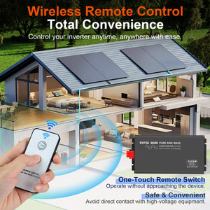 DATOUBOSS 2000W Power Inverter with wireless remote control, one-touch switch for total convenience