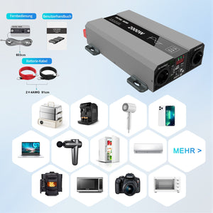 DATOUBOSS pure sine wave inverter applications: supporting coffee makers, AC, cameras, and kitchen appliances