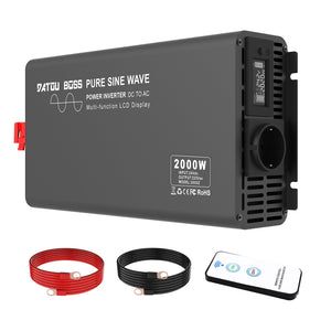 DATOUBOSS 2000W Power Inverter with multi-function LCD display, DC 24V input to AC 220V output