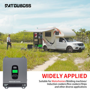 DATOUBOSS 3300W Hybrid Inverter 24V, Hybrid Solar Inverter On Grid, Supports Battery - Free Operation, 24V DC to 220/230V AC, BMS Protection System, with 150A MPPT for 24V Batteries - DATOUBOSS Rechargeable Lifepo4 Batteries Voltage Converters InverterSP-DT-2433M-A-UA