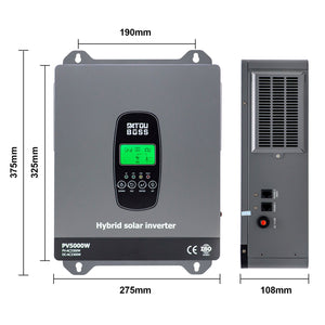 DATOUBOSS 3300W Hybrid Inverter 24V, Hybrid Solar Inverter On Grid, Supports Battery - Free Operation, 24V DC to 220/230V AC, BMS Protection System, with 150A MPPT for 24V Batteries - DATOUBOSS Rechargeable Lifepo4 Batteries Voltage Converters InverterSP-DT-2433M-A-UA