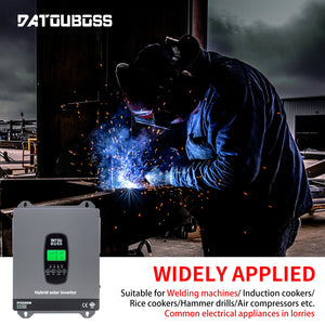 DATOUBOSS 3300W Hybrid Inverter 24V, Hybrid Solar Inverter On Grid, Supports Battery - Free Operation, 24V DC to 220/230V AC, BMS Protection System, with 150A MPPT for 24V Batteries - DATOUBOSS Rechargeable Lifepo4 Batteries Voltage Converters InverterSP-DT-2433M-A-UA