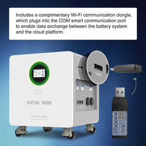 DATOUBOSS 48V 6000W Hybrid Inverter + 314Ah LiFePO4 Battery Portable Power Supply with LCD Touch Screen, Detachable, and Wheels, suitable for large - capacity solar energy storage systems/RVs/home energy storage systems - DATOUBOSS Rechargeable Lifepo4 Batteries Voltage Converters InverterSP-DT-JC-6016-A-EU