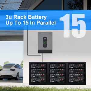 DATOUBOSS 51.2V 100Ah rack mount battery, expandable up to 15 units in parallel for high-capacity solar backup