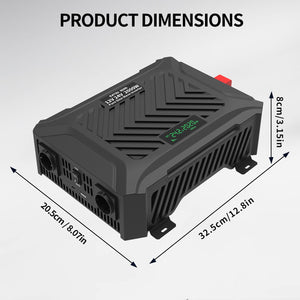 DATOUBOSS Universal Double Voltage Converter 2000W Pure Sine Wave Inverter, 12V/24V to 230V AC Voltage Converter, Peak Power 4000W Peak Power, with Intelligent Detection System & LCD Display & 2 EU Socket - DATOUBOSS Rechargeable Lifepo4 Batteries Voltage Converters InverterSP-DT-TY-PSWE2000W-A-UK