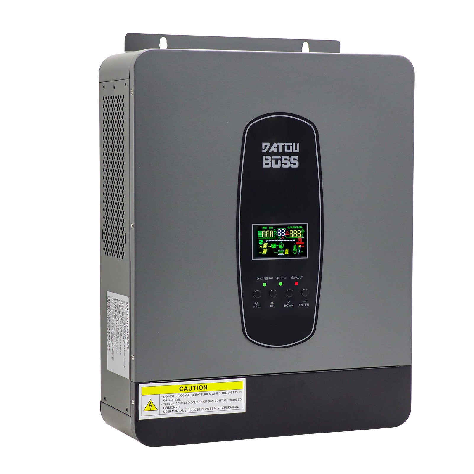 DATOUBOSS3000WHybridInverter24V,HybridSolarInverter24VPureSineWave24VDCto220/230VAC,BMSProtectionSystem,with100AMPPTforLeadAcidandLithiumBatteries