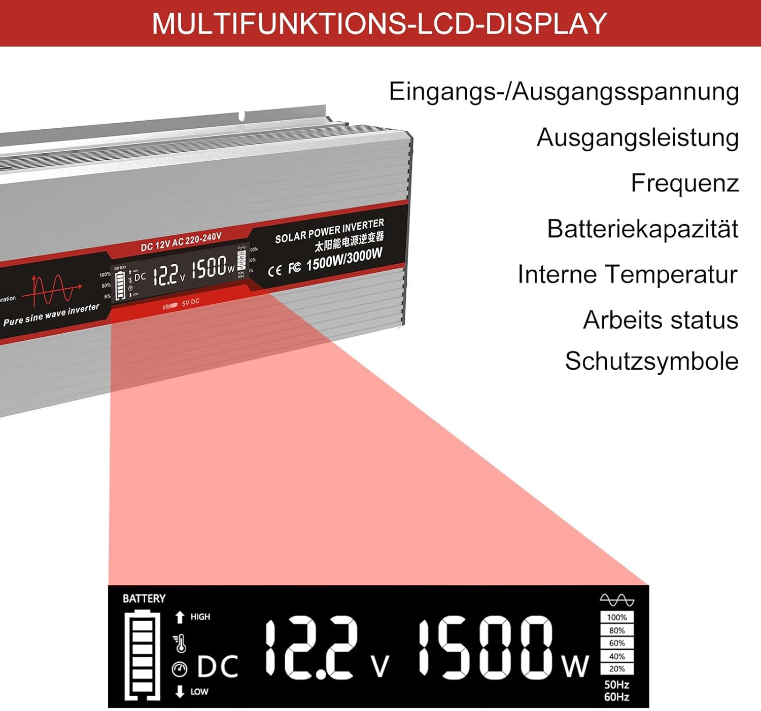 DATOUBOSS Rechargeable Lifepo4 Batteries Voltage Converters Inverter