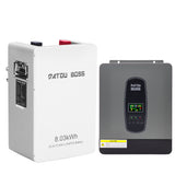 DATOUBOSS 3000 W Hybrid-Wechselrichter 24 V, Hybrid-Solar-Wechselrichter 24 V, reine Sinuswelle 24 V DC auf 220/230 V AC, BMS-Schutzsystem, mit 100 A MPPT für Blei-Säure- und Lithium-Batterien (kompatibel mit WiFi 04)