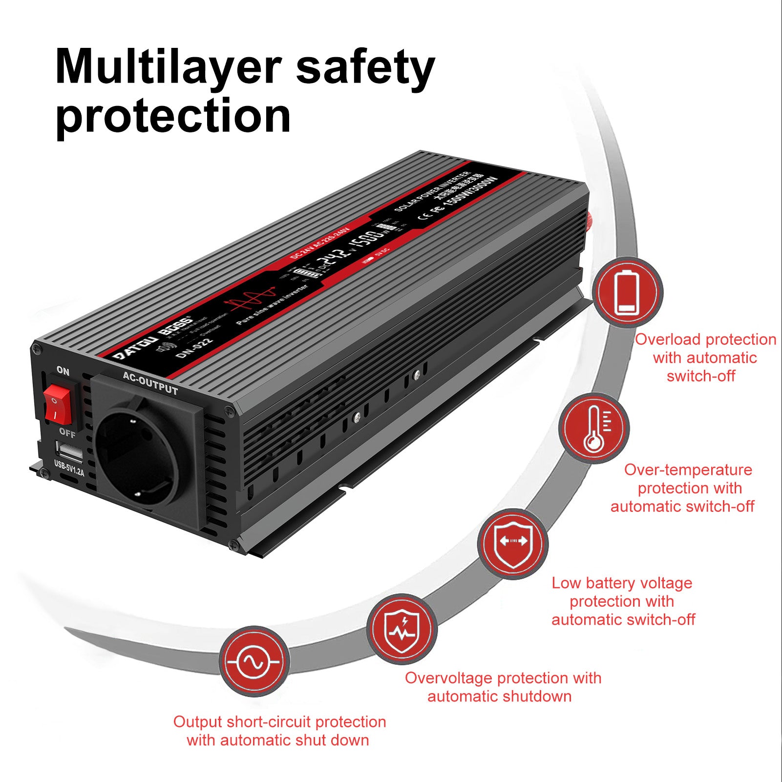 DATOUBOSS Rechargeable Lifepo4 Batteries Voltage Converters Inverter