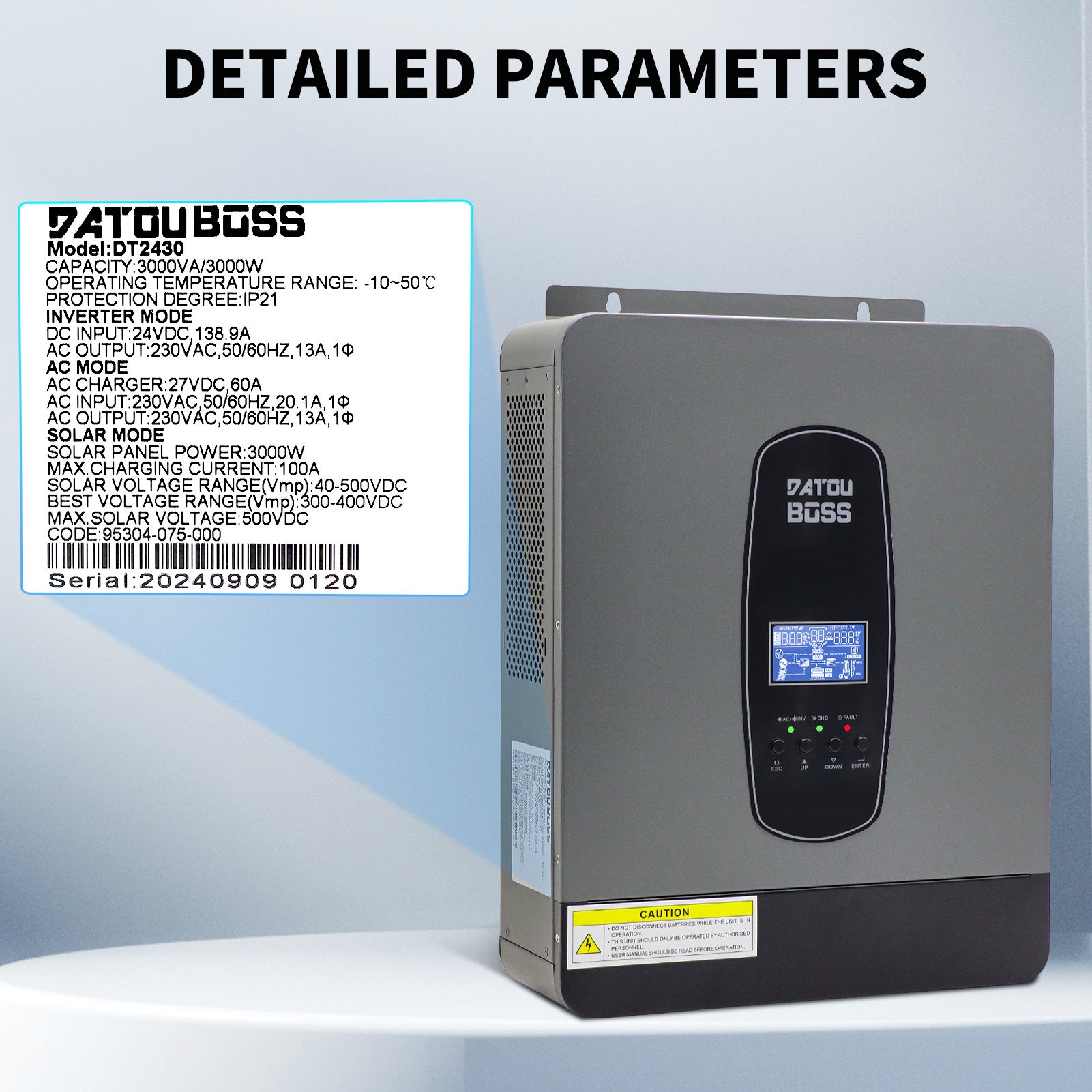 DATOUBOSS Rechargeable Lifepo4 Batteries Voltage Converters Inverter