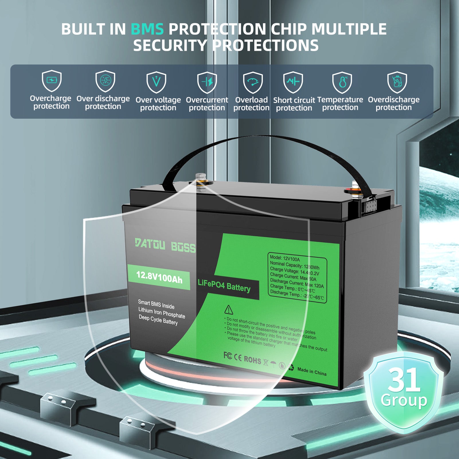 DATOUBOSS Rechargeable Lifepo4 Batteries Voltage Converters Inverter