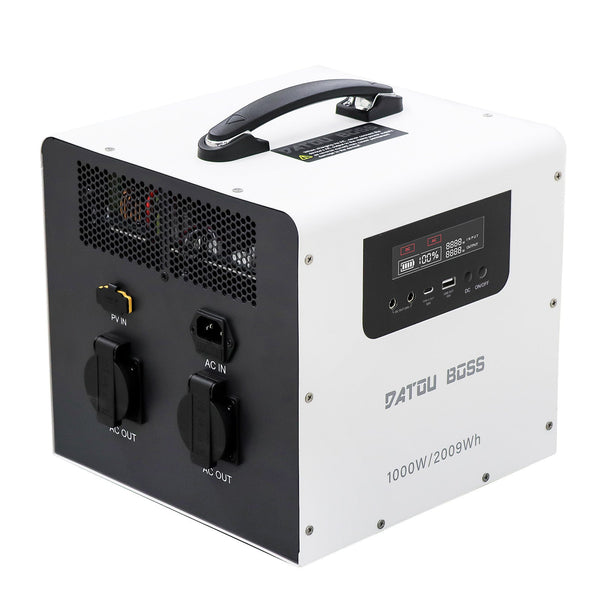 DATOUBOSS 1000W 2009Wh 230V Pure Sine Wave Portable Power Station with 550W MPPT, UPS Backup, 30W Type - C & 18W QC USB for Home Backup, RV & Camping - DATOUBOSS Rechargeable Lifepo4 Batteries Voltage Converters InverterSP-DT-JC-1020-A-EU