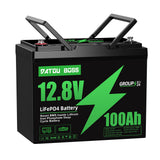 DATOUBOSS 12.8V 100Ah LiFePO4 battery, BCI Group 24 size with smart BMS for RV and marine use