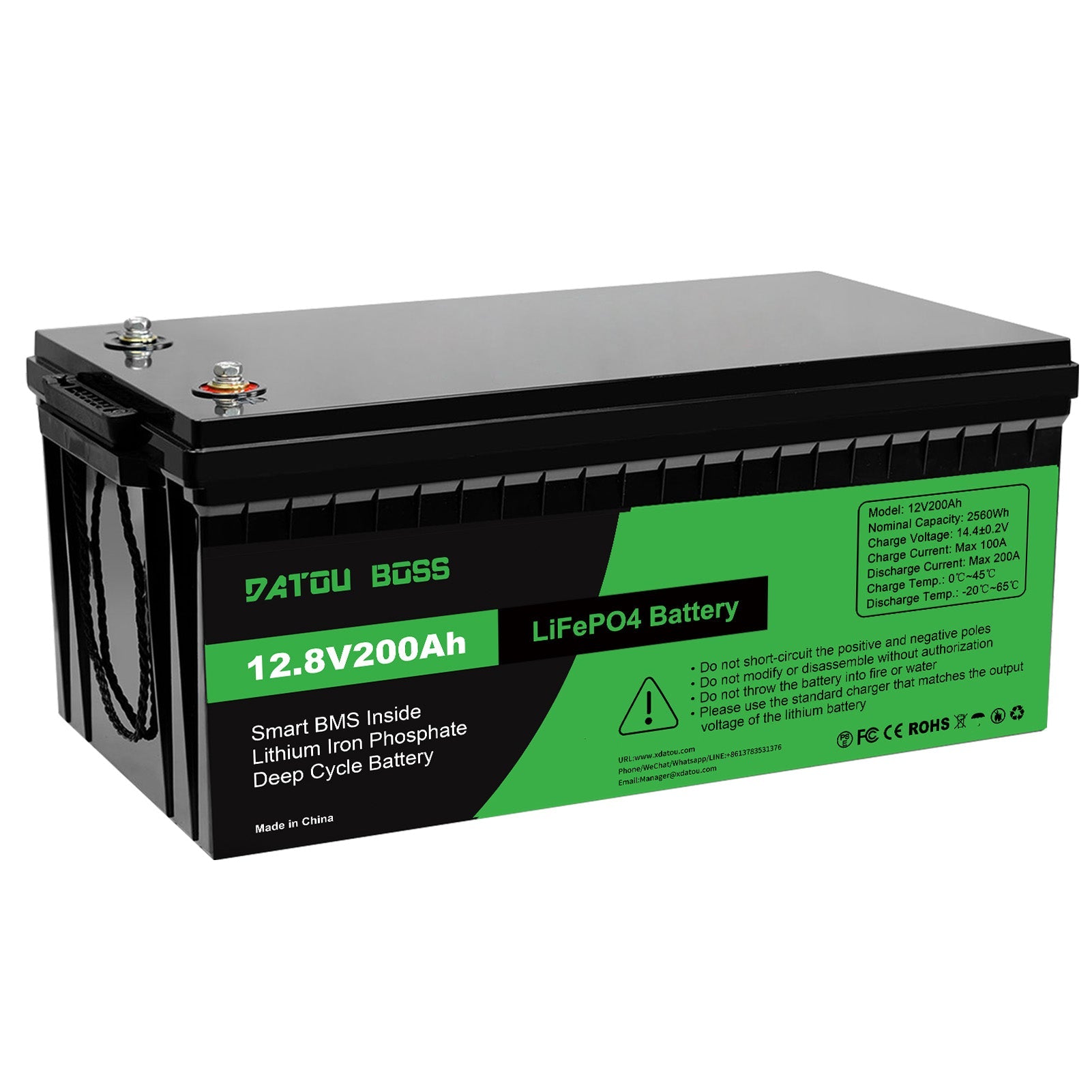 DATOUBOSS 12V 200Ah Lithium LiFePO4 Battery with 200A BMS Deep Cycle Battery for RV Car Solar Home System DIY - DATOUBOSS Rechargeable Lifepo4 Batteries Voltage Converters InverterSP-DT-12V200A-A01-UA