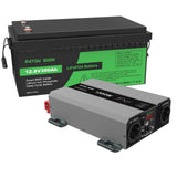 DATOUBOSS 12V 300Ah LiFePO4 Lithium Battery with 200A BMS + 1500W Pure Sine Wave Inverter 12V to 230V AC, 3000W Peak, EU Socket, LED Display, USB - C, Multi - Protection for Camping, Marine, Emergency Backup & Outdoor Power Supply - DATOUBOSS Rechargeable Lifepo4 Batteries Voltage Converters InverterSP-DT-SAK1500W-12V-12V300A-A01-EU