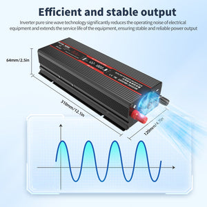 DATOUBOSS 12V 300Ah LiFePO4 Lithium Battery with 200A BMS + 1800W Pure Sine Wave Inverter 12V to 230V AC, 3600W Peak, EU Sockets, USB Ports & LED Display, Solar Deep Cycle Power System for RV, Car, Caravan, Truck & Off - Grid Home - DATOUBOSS Rechargeable Lifepo4 Batteries Voltage Converters InverterSP-DT-DNB1800W-12V-12V300A-A01-EU