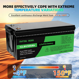 DATOUBOSS 12.8V 300Ah LiFePO4 battery effectively copes with extreme temperature variations