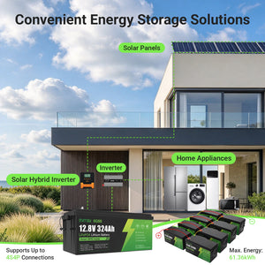 DATOUBOSS 12V 324Ah LiFePO4 Battery | 200A Smart BMS | Bluetooth & Low-Temp Protection | 15000 Cycles for RV, Solar - DATOUBOSSSP-DT-12324-A01-EU