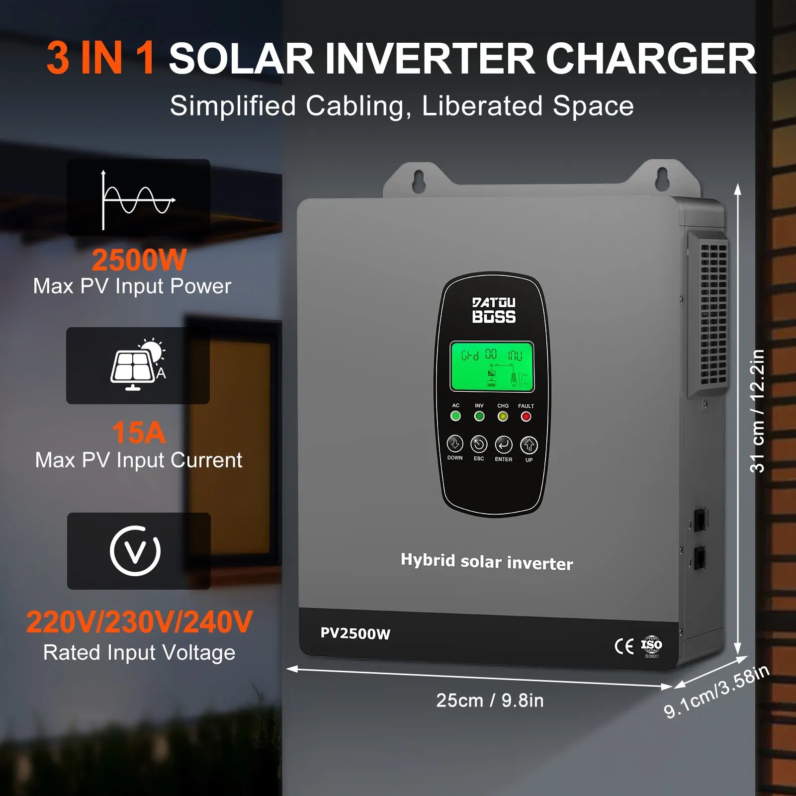 DATOUBOSS 12VDC–230VAC 1800W 1.28kWh 100Ah Power Kit, Hybrid Inverter with Built - in MPPT Controller & 12V 100Ah LiFePO4 Battery Smart BMS Protection Ideal for Off - Grid Cabins, Outdoor Adventures, RVs, and Overlanding Vehicles - DATOUBOSS Rechargeable Lifepo4 Batteries Voltage Converters InverterSP-DT-1218M-12V100A-B-EU