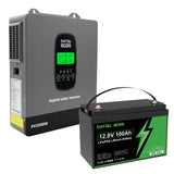 DATOUBOSS 12VDC–230VAC 1800W 1.28kWh 100Ah Power Kit, Hybrid Inverter with Built-in MPPT Controller & 12V 100Ah LiFePO4 EVE Battery, Smart BMS Protection, for RV & Home Backup - DATOUBOSSSP-DT-12V100A-L01-1218M-EU