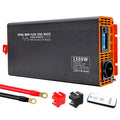 DATOUBOSS 1500W pure sine wave inverter with multi-function LCD display, remote control, and battery cables