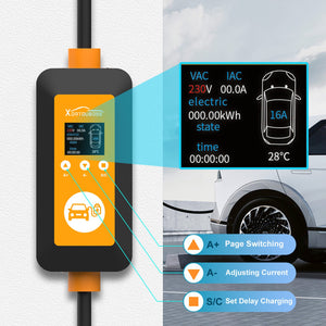 DATOUBOSS 16A 3.5KW Portable EV Charger Type 2 with Schuko Plug | 8-16A Adjustable, IP66 Waterproof Mobile Charging Station for IEC 62196-2 EVs - DATOUBOSSSP-EVCDQ16A3.5KW-01-EU