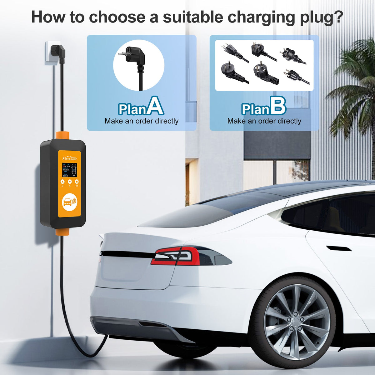DATOUBOSS 16A 3.5KW Portable EV Charger Type 2 with Schuko Plug | 8-16A Adjustable, IP66 Waterproof Mobile Charging Station for IEC 62196-2 EVs - DATOUBOSSSP-EVCDQ16A3.5KW-01-EU