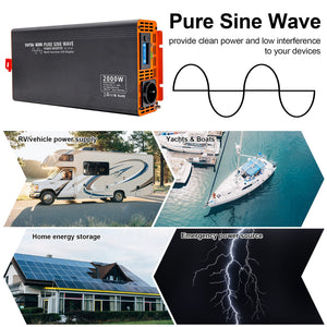 DATOUBOSS 2000W pure sine wave inverter, providing clean power for RVs, yachts, home energy storage, and emergency backup