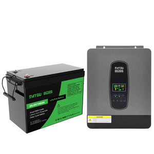 DATOUBOSS 24V 3000W Hybrid Solar Inverter + 24V 100Ah LiFePO4 Battery (100A BMS), 100A MPPT, Pure Sine Wave 24V DC to 220/230V AC for RV & Backup Power Systems - DATOUBOSSSP-DT-24100-2430-EU