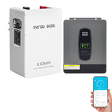 DATOUBOSS 24V 3000W Hybrid Solar Inverter + 8kWh 314Ah LiFePO4 Battery (150A BMS), 100A MPPT, Bluetooth Mobile App Control, Pure Sine Wave 24V DC to 220/230V AC for RV & Off-Grid Systems - DATOUBOSSSP-DT-24314-2430-EU