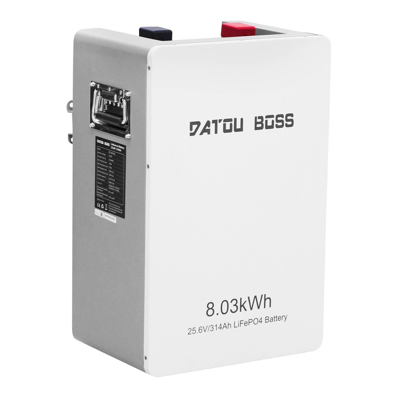 DATOUBOSS 24V 314Ah LiFePO4 Battery, 8kWh Solar Energy Storage System with 150A BMS, Metal Case for Home Energy Storage, Solar, RV & Off-Grid Backup Power - DATOUBOSSSPB12D24314A01