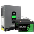 DATOUBOSS 24V 3.3kW 2.56kWh Solar Home Storage Backup Off Grid Kit 100Ah LiFePO4 (2x12V100Ah, EVE cells) + 3300W Hybrid Inverter, 150A MPPT, Pure Sine Wave, On Grid，24V DC to 220/230V AC, BMS Protection, for RV & Home Solar Systems. - DATOUBOSS Rechargeable Lifepo4 Batteries Voltage Converters InverterSP-DT-2433M-12V100A-L-EU