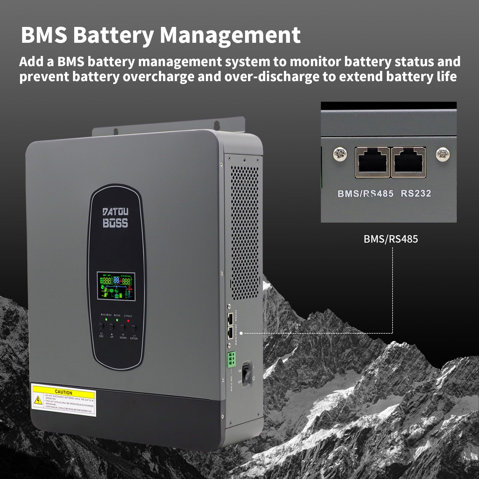 DATOUBOSS 24V 3kW 7.68kWh Solar Home Storage Backup Off Grid Kit 300Ah LiFePO4 (2x12V300Ah) + 3000W Hybrid Inverter 100A MPPT Pure Sine Wave, 200A BMS, for RV Solar Home System - DATOUBOSS Rechargeable Lifepo4 Batteries Voltage Converters InverterSP-DT2430-12V300A-A-EU