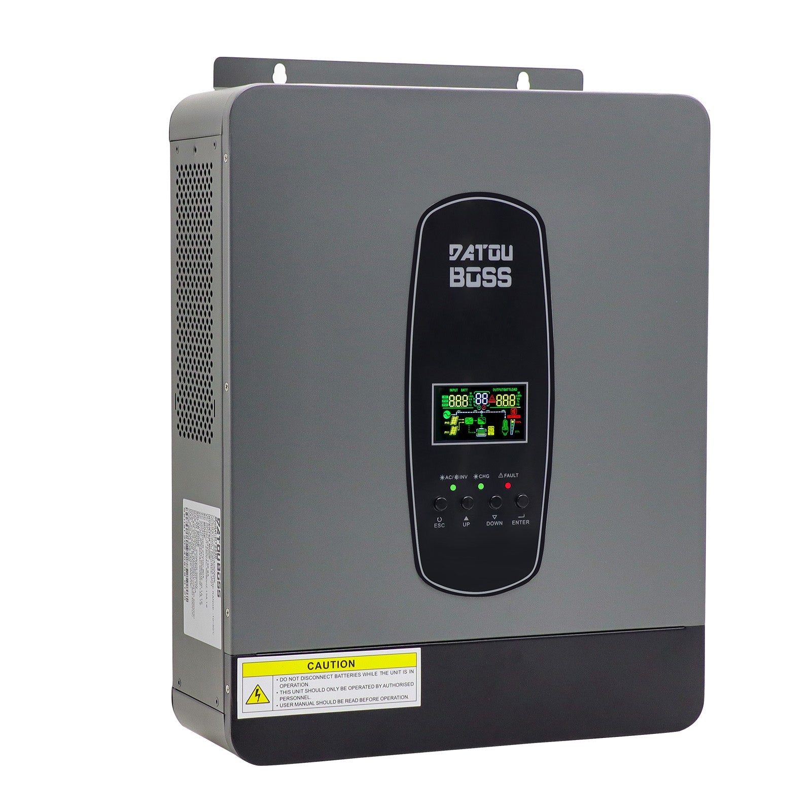 DATOUBOSS 3000W Hybrid Inverter 24V, Hybrid Solar Inverter 24V Pure Sine Wave 24V DC to 220/230V AC, BMS Protection System, with 100A MPPT for Lead Acid and Lithium Batteries - DATOUBOSS Rechargeable Lifepo4 Batteries Voltage Converters InverterSP-LX-DT2430-24V-A-UA