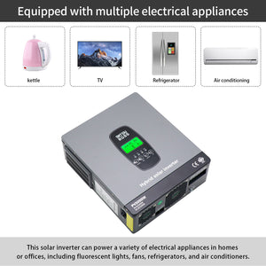 DATOUBOSS 3300W Hybrid Inverter 24V, Hybrid Solar Inverter On Grid, Supports Battery - Free Operation, 24V DC to 220/230V AC, BMS Protection System, with 150A MPPT for 24V Batteries - DATOUBOSS Rechargeable Lifepo4 Batteries Voltage Converters InverterSP-DT-2433M-A-UA