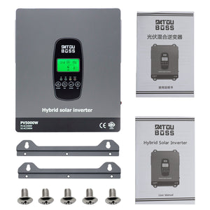 DATOUBOSS 3300W Hybrid Inverter 24V, Hybrid Solar Inverter On Grid, Supports Battery - Free Operation, 24V DC to 220/230V AC, BMS Protection System, with 150A MPPT for 24V Batteries - DATOUBOSS Rechargeable Lifepo4 Batteries Voltage Converters InverterSP-DT-2433M-A-UA