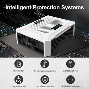 DATOUBOSS 3500W Pure Sine Wave Inverter, 24V to 230V AC Voltage Converter, Peak Power 7000W Peak Power, with Intelligent Detection System & LCD Display & 2 EU Socket - DATOUBOSS Rechargeable Lifepo4 Batteries Voltage Converters InverterSP-DT-PSWE3500W-24V-A-UA