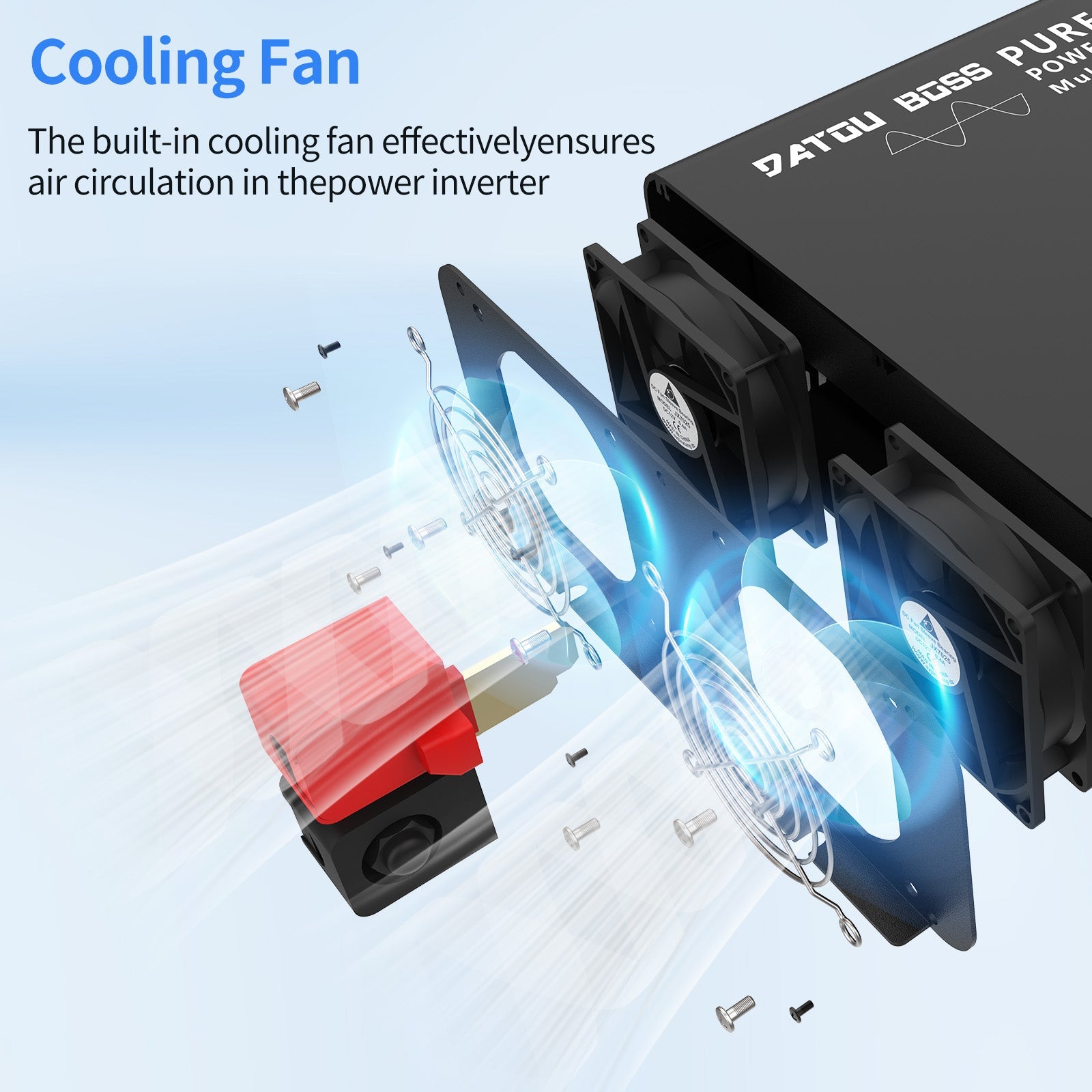 DATOUBOSS 3500W Pure Sine Wave Inverter, 24V to 230V AC Voltage Converter, Peak Power 7000W with 1 EU Plug, LCD Display and Radio Remote Control for Trucks, Motorhomes, Home, Camping, Household - DATOUBOSS Rechargeable Lifepo4 Batteries Voltage Converters InverterSP-DT-DNB3500W-24V-A-EU