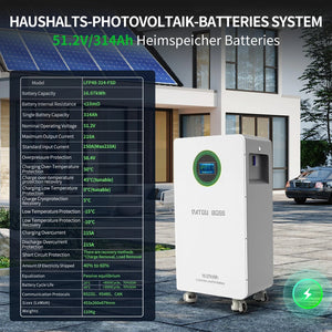 DATOUBOSS 48V 11kW 16kWh Solar Home Storage Backup Off Grid Kit 314Ah LiFePO4 (with 210A BMS) + 11kW Hybrid Inverter 150A MPPT, 27A PV Input，for High - Capacity Solar Storage, RV, and Home Energy Systems - DATOUBOSS Rechargeable Lifepo4 Batteries Voltage Converters InverterSP-LX-DT4811B-48V-48314-C-EU