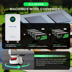 DATOUBOSS 48V 11kW 16kWh Solar Home Storage Backup Off Grid Kit 314Ah LiFePO4 (with 210A BMS) + 11kW Hybrid Inverter 150A MPPT, 27A PV Input，for High - Capacity Solar Storage, RV, and Home Energy Systems - DATOUBOSS Rechargeable Lifepo4 Batteries Voltage Converters InverterSP-LX-DT4811B-48V-48314-C-EU