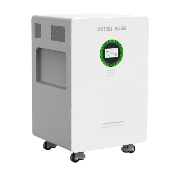 DATOUBOSS 12kW solar inverter with 32.15kWh LiFePO4 battery, high-power all-in-one energy storage