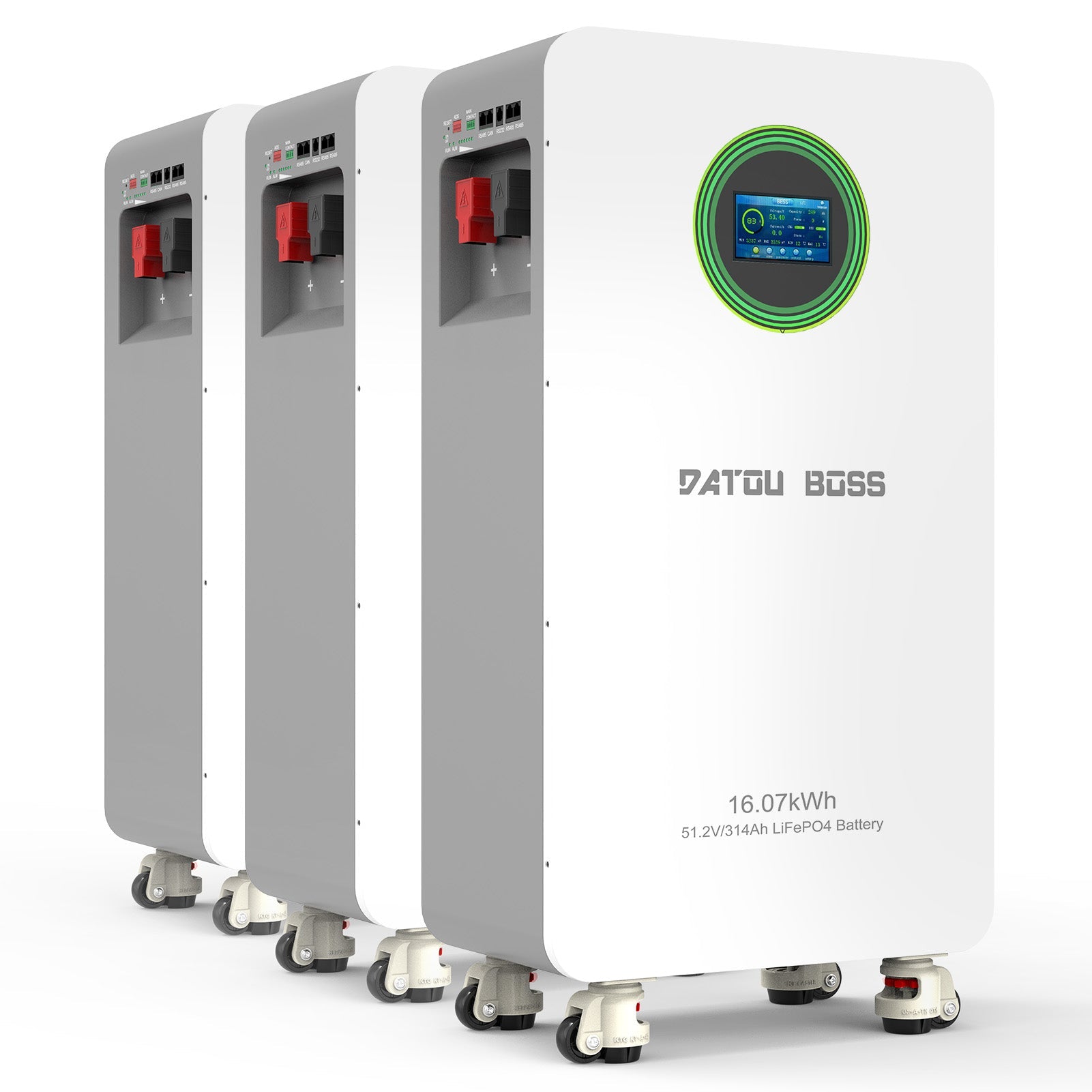 DATOU BOSS scalable energy storage, three 16.07kWh LiFePO4 batteries in parallel for large capacity backup