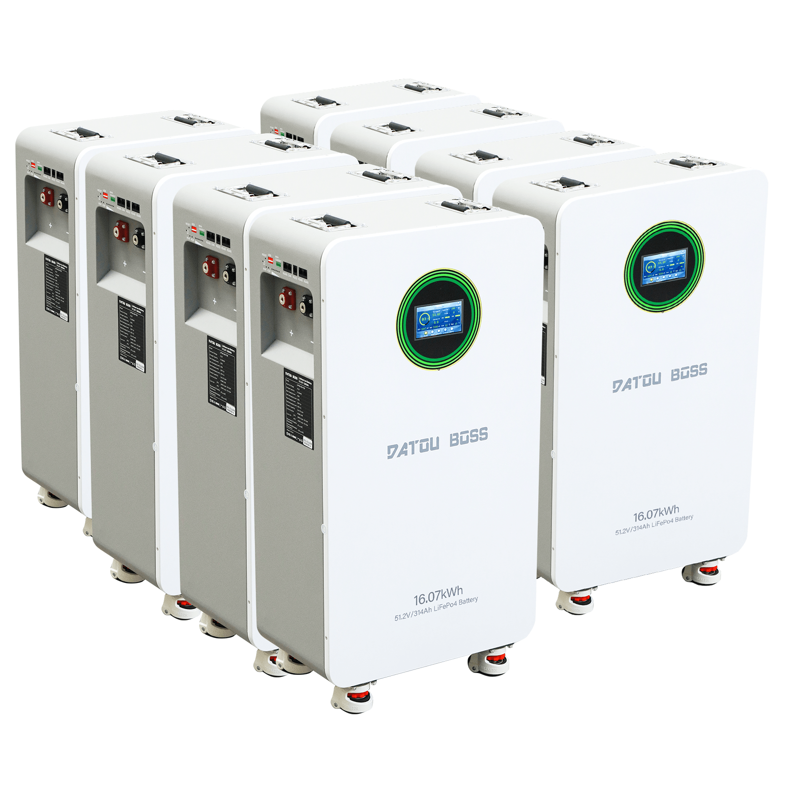 DATOUBOSS 48V 314Ah LiFePO4 Battery, 16kWh Solar Energy Storage System with 210A BMS, Metal Case with Wheels for Home Energy Storage, Solar, RV & Off-Grid Backup Power - DATOUBOSS Rechargeable Lifepo4 Batteries Voltage Converters InverterSP-DT-LFP48-314-FSD-A-EU-8
