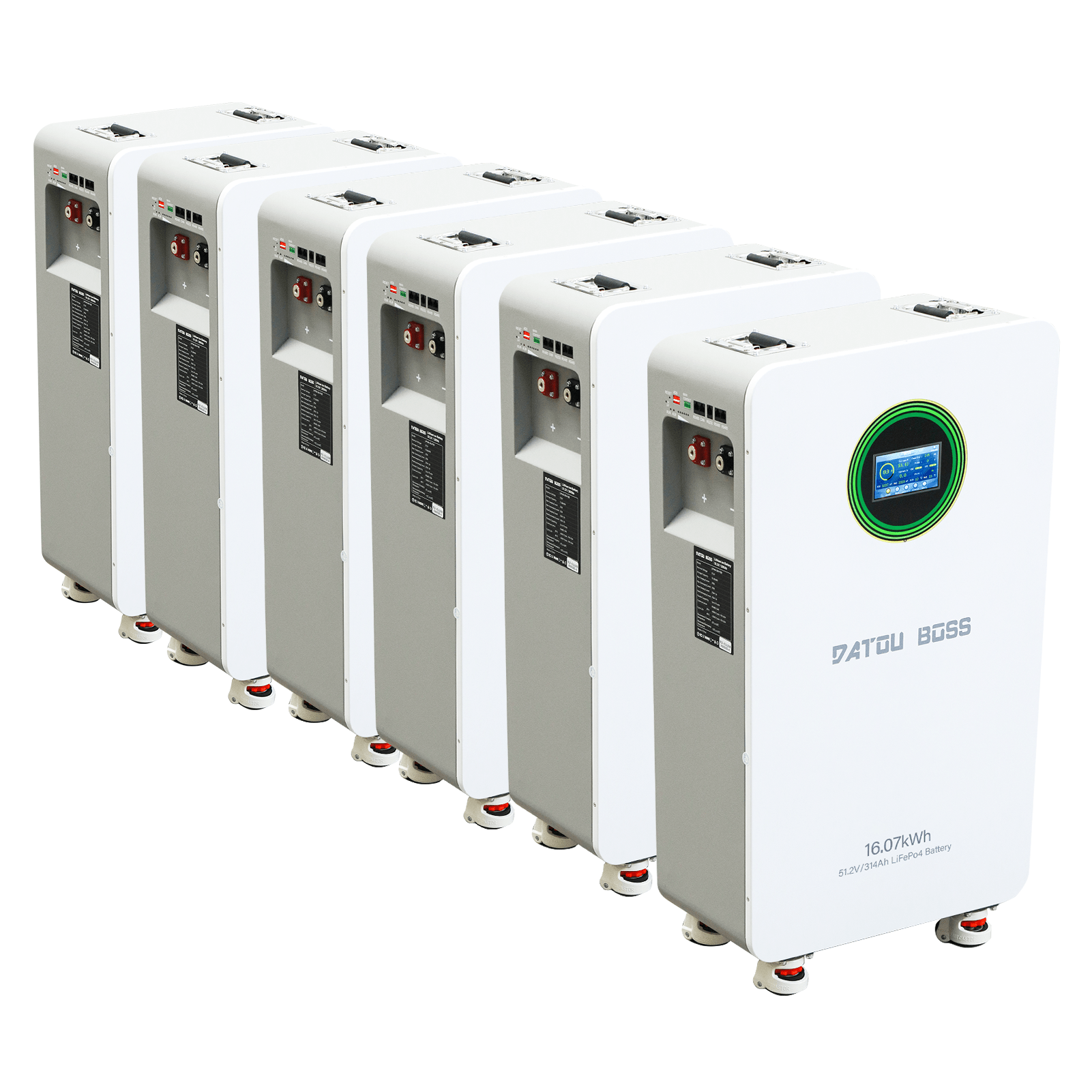 DATOUBOSS 48V 314Ah LiFePO4 Battery, 16kWh Solar Energy Storage System with 210A BMS, Metal Case with Wheels for Home Energy Storage, Solar, RV & Off-Grid Backup Power - DATOUBOSS Rechargeable Lifepo4 Batteries Voltage Converters InverterSP-DT-LFP48-314-FSD-A-EU-6