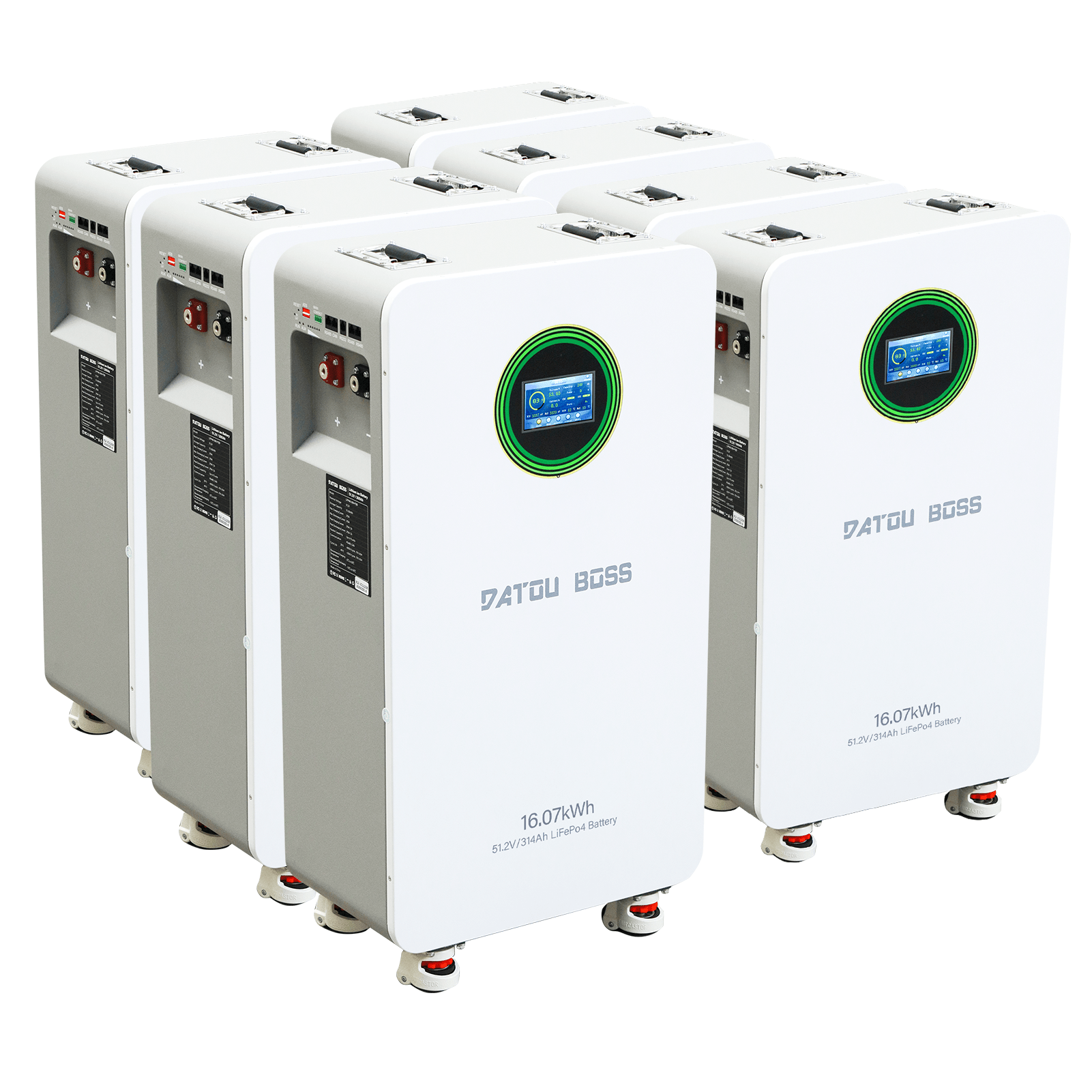 DATOUBOSS 48V 314Ah LiFePO4 Battery, 16kWh Solar Energy Storage System with 210A BMS, Metal Case with Wheels for Home Energy Storage, Solar, RV & Off-Grid Backup Power - DATOUBOSS Rechargeable Lifepo4 Batteries Voltage Converters InverterSP-DT-LFP48-314-FSD-A-EU-7